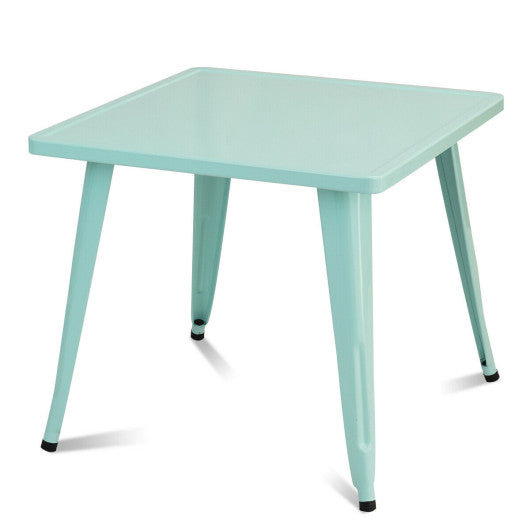 27 Inch Kids Square Steel Table Play Learn Activity Table-Blue