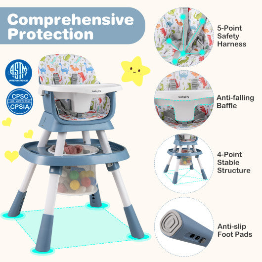 16-in-1 Baby High Chair with Activity Center and Booster Seat for Babies and Toddlers-Celadon