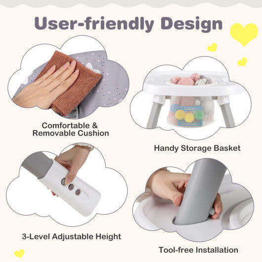 16-in-1 Baby High Chair with Activity Center and Booster Seat for Babies and Toddlers-Grey