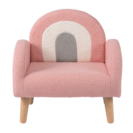 Kids Armchair with Comfy Backrest and Armrests-Pink