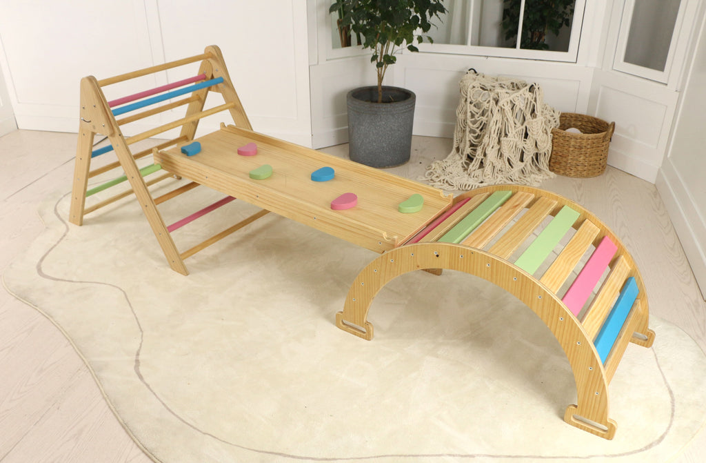 Hazel | Pikler Triangle, Slide & Rocker Set - Natural