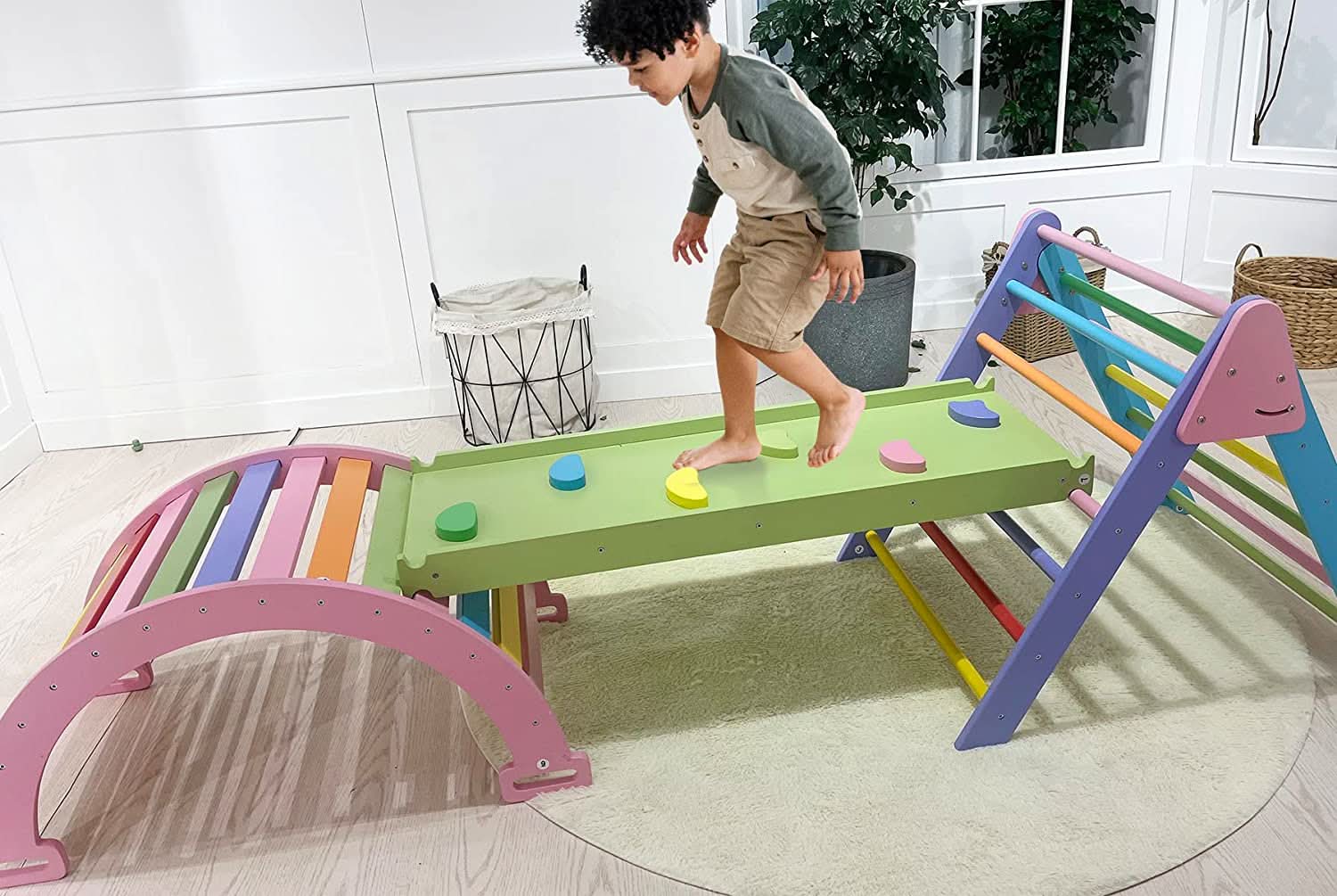 Hazel | Pikler Triangle, Slide & Rocker Set - Natural