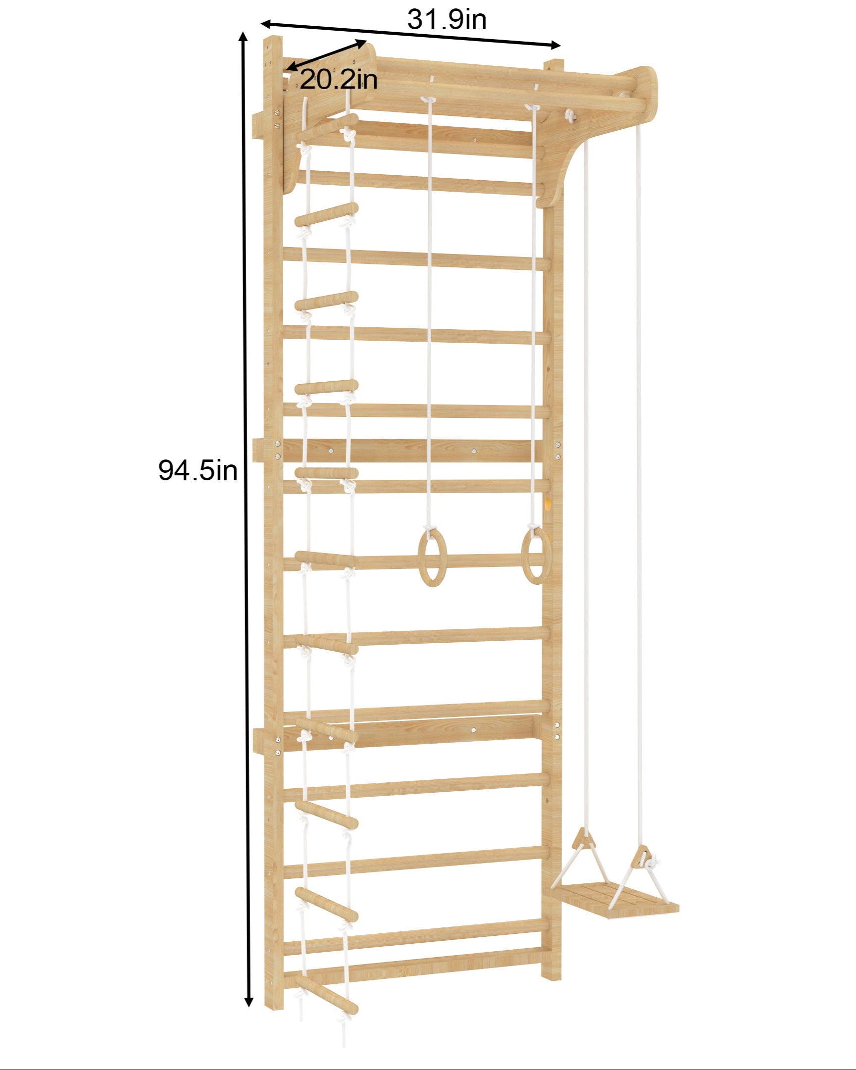 Add-On Ladder Wall Panel for 95" Modular Walnut