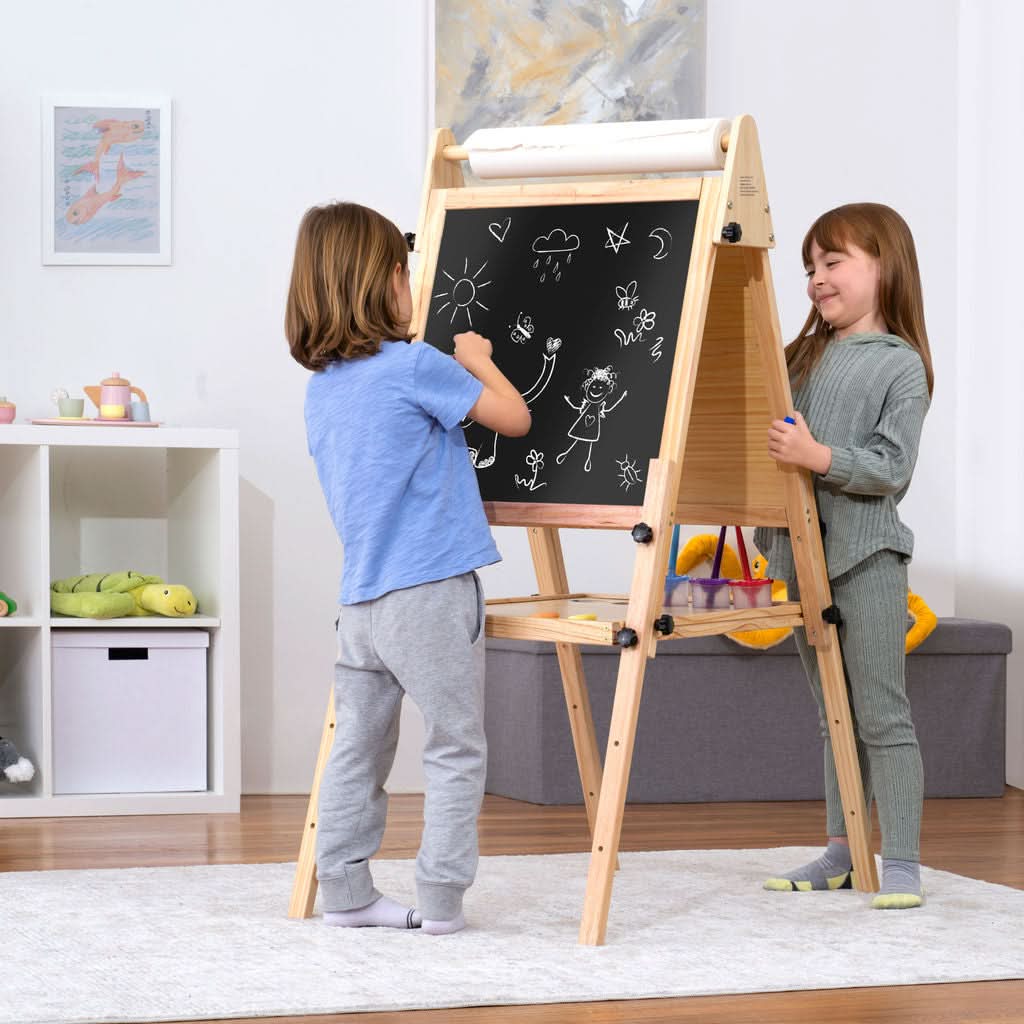 Foldable Kids Easel – 3 Adjustable Heights, Art Station for Drawing & Painting