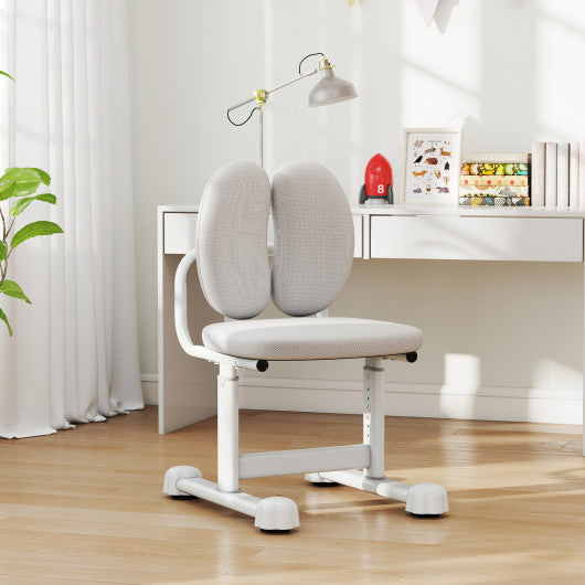 Kids Desk Chair Children Study Chair with Double Back Support and Adjustable Height-Gray