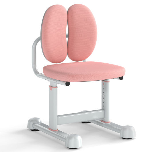 Kids Desk Chair Children Study Chair with Double Back Support and Adjustable Height-Pink
