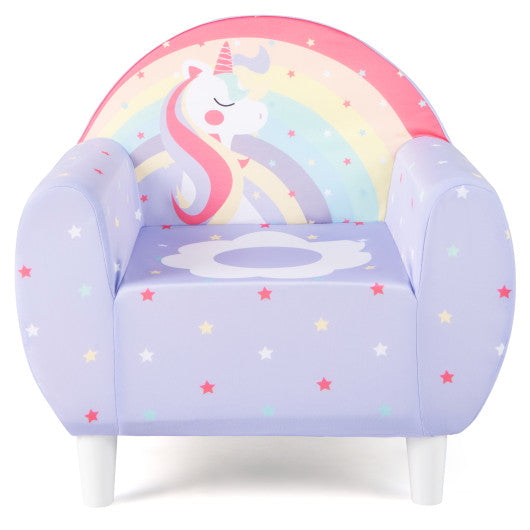 Kids Sofa with Breathable Spandex Fabric and High-density Sponge Filling for Boys and Girls-Purple