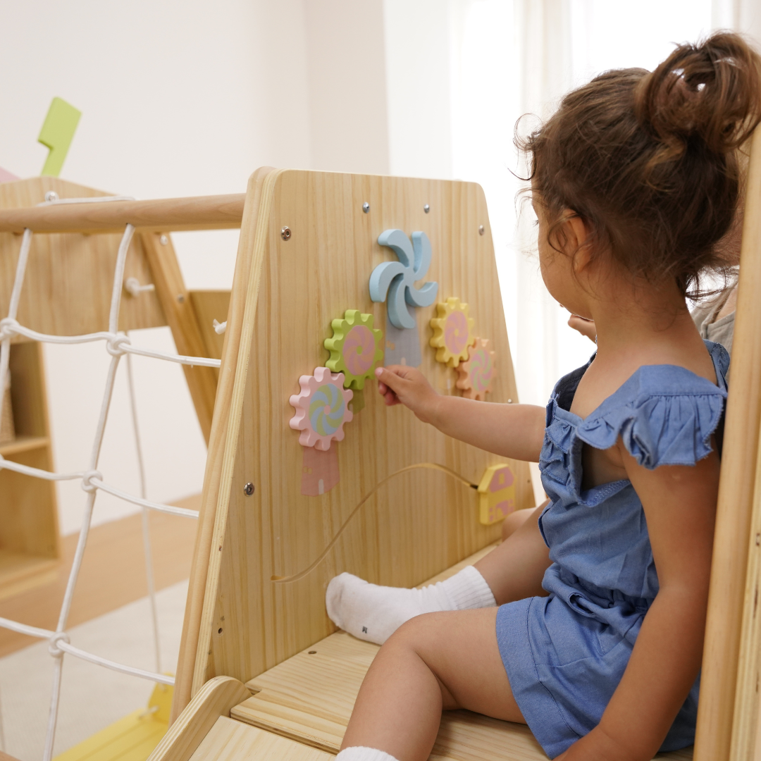 Avenlur Cherry 5-in-1 Wooden Indoor Climber – Montessori Play Gym for Toddlers & Kids