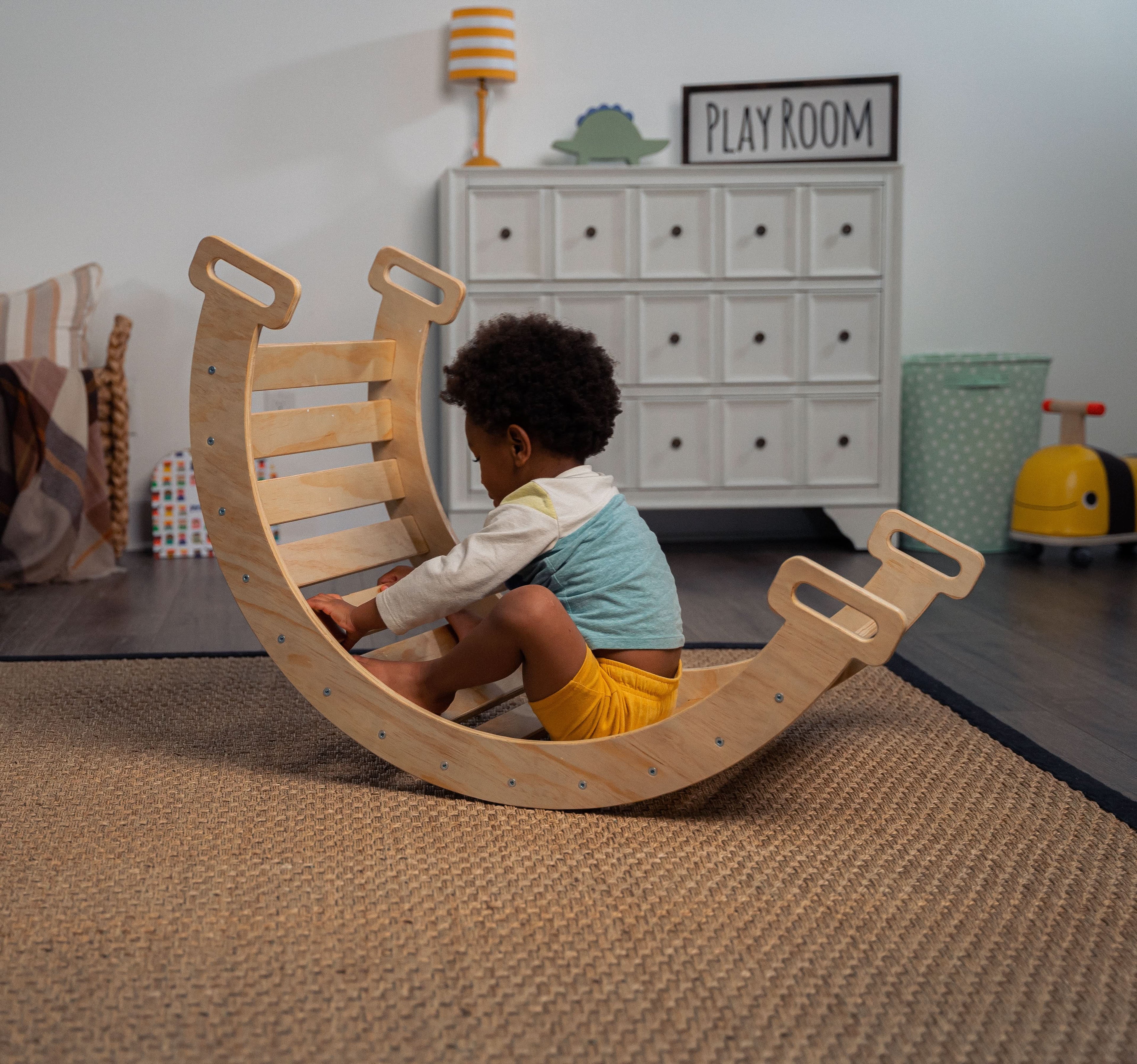 Hazel | Pikler Triangle, Slide & Rocker Set - Natural