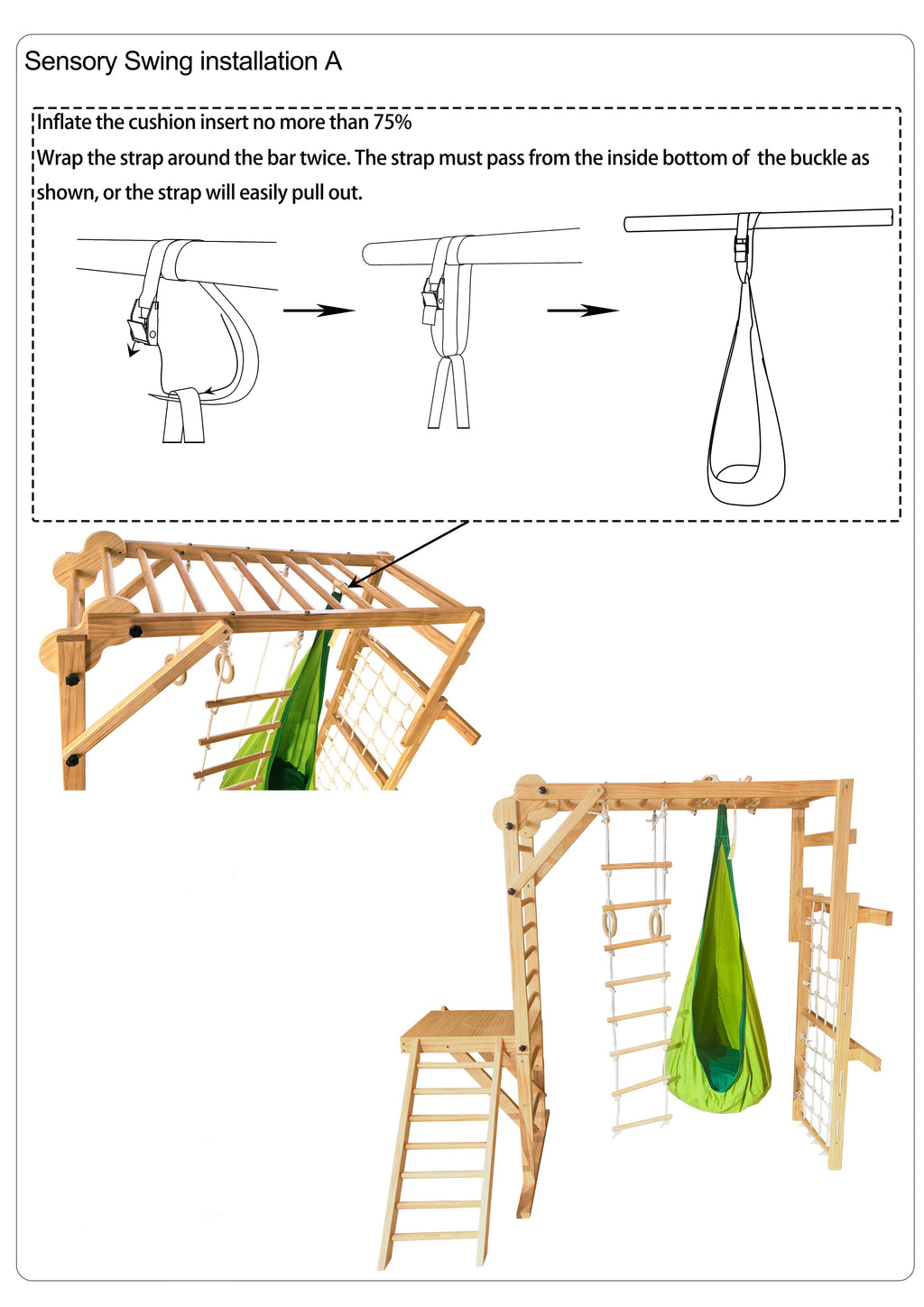 Avenlur Sensory Swing Hammock – Tear Drop Attachment for Grove, Walnut, Neem & Betula Indoor Climbers