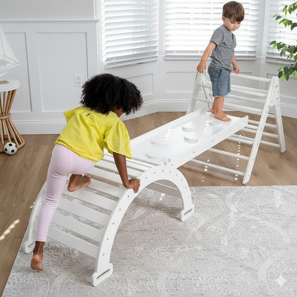 Hazel | Pikler Triangle, Slide & Rocker Set - Natural