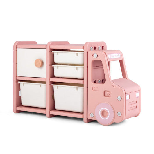 Kid's Room Bundle: Bed Frame + Kids Table and Chairs Set + Toddler Truck Storage Organizer + Kids Vanity Dressing Table