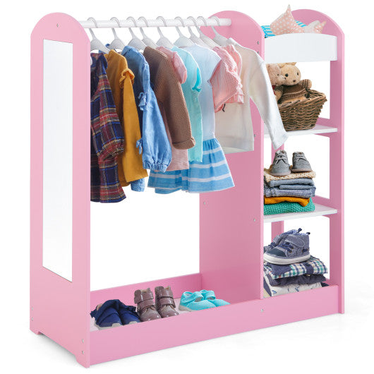 Kids Toddler Dress Up Storage with Mirror